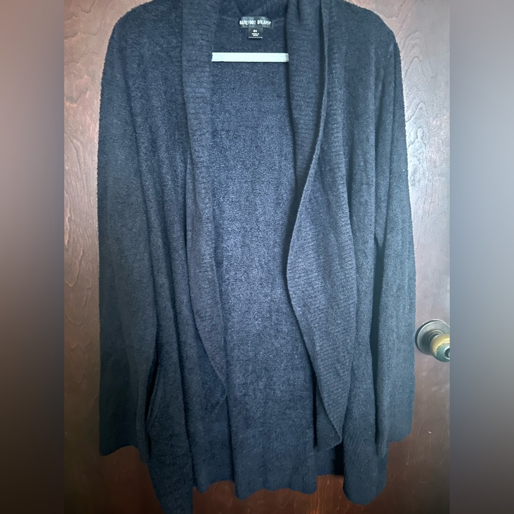 Barefoot Dreams Dark Charcoal Grey Cozy Pocket Cardigan Sweater Super Soft 2XL